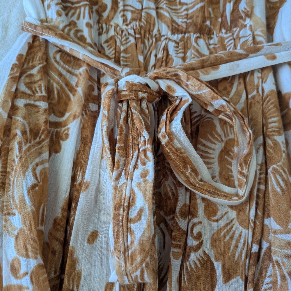 Dianne Von Furstenburg strapless Ikat Watercolor Gauzy knee dress - Picture 4 of 5